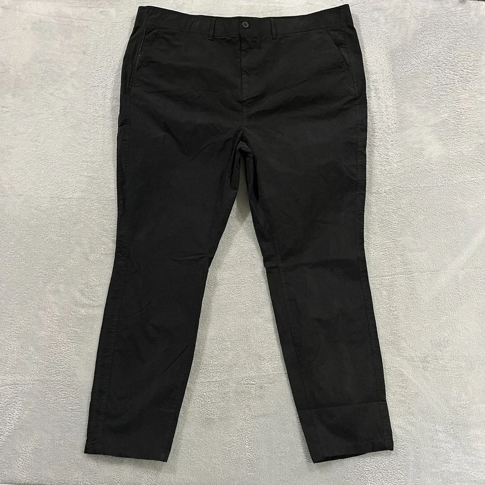 Eddie Bauer Women 22W Slim‎ Voyager High Rise Chino Stretch Quick Dry Black